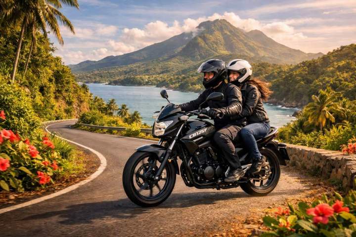 Tour moto couple Martinique