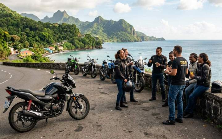 Sortie moto en groupe Martinique